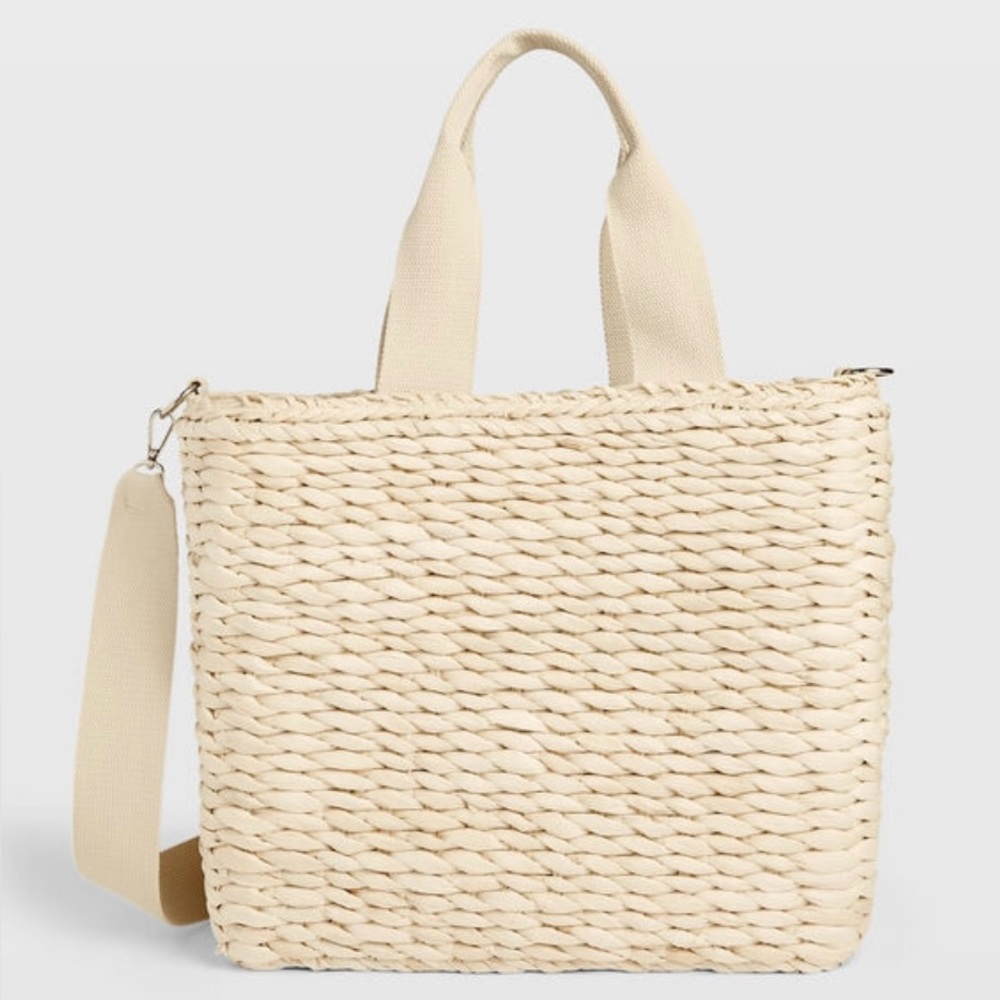 Club Monaco Cream Woven Cooler Tote